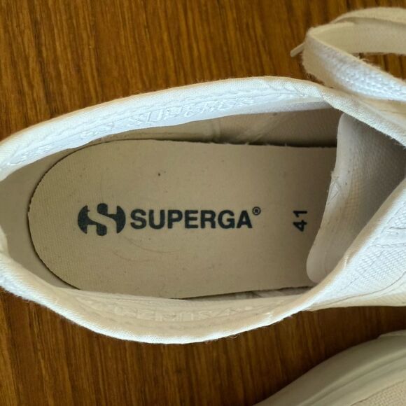 Superga - platform white canvas sneakers Unisex - US W 9 1/2, M 8, EU 41 - Picture 8 of 11
